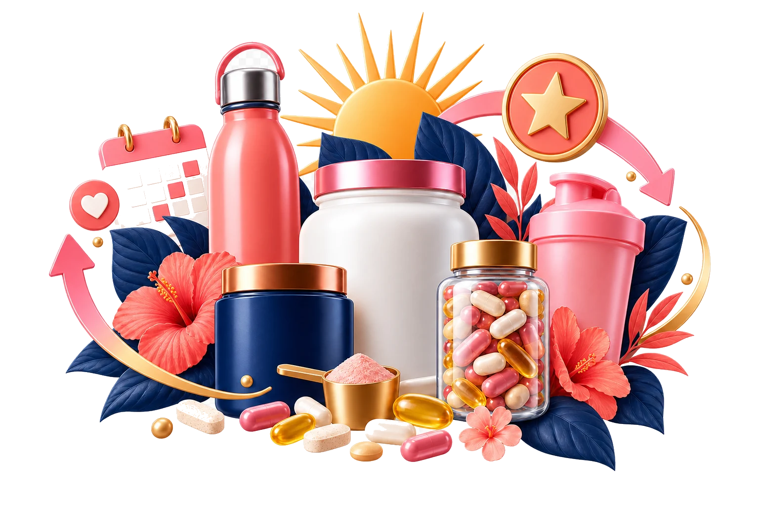 Wellness products with loyalty stars and a repeat-routine path